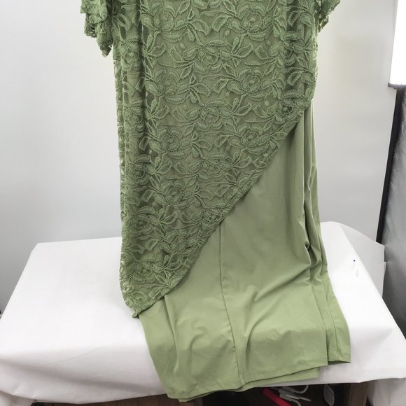 Anthony Original - Green layered lace sheath dress, size 2X, New with Tags - Picture 6 of 7